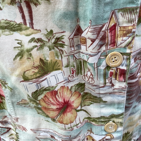 Coldwater Creek Tropical Caribbean Hawaiian Print Cotton Jacket Petite Medium - Picture 4 of 10